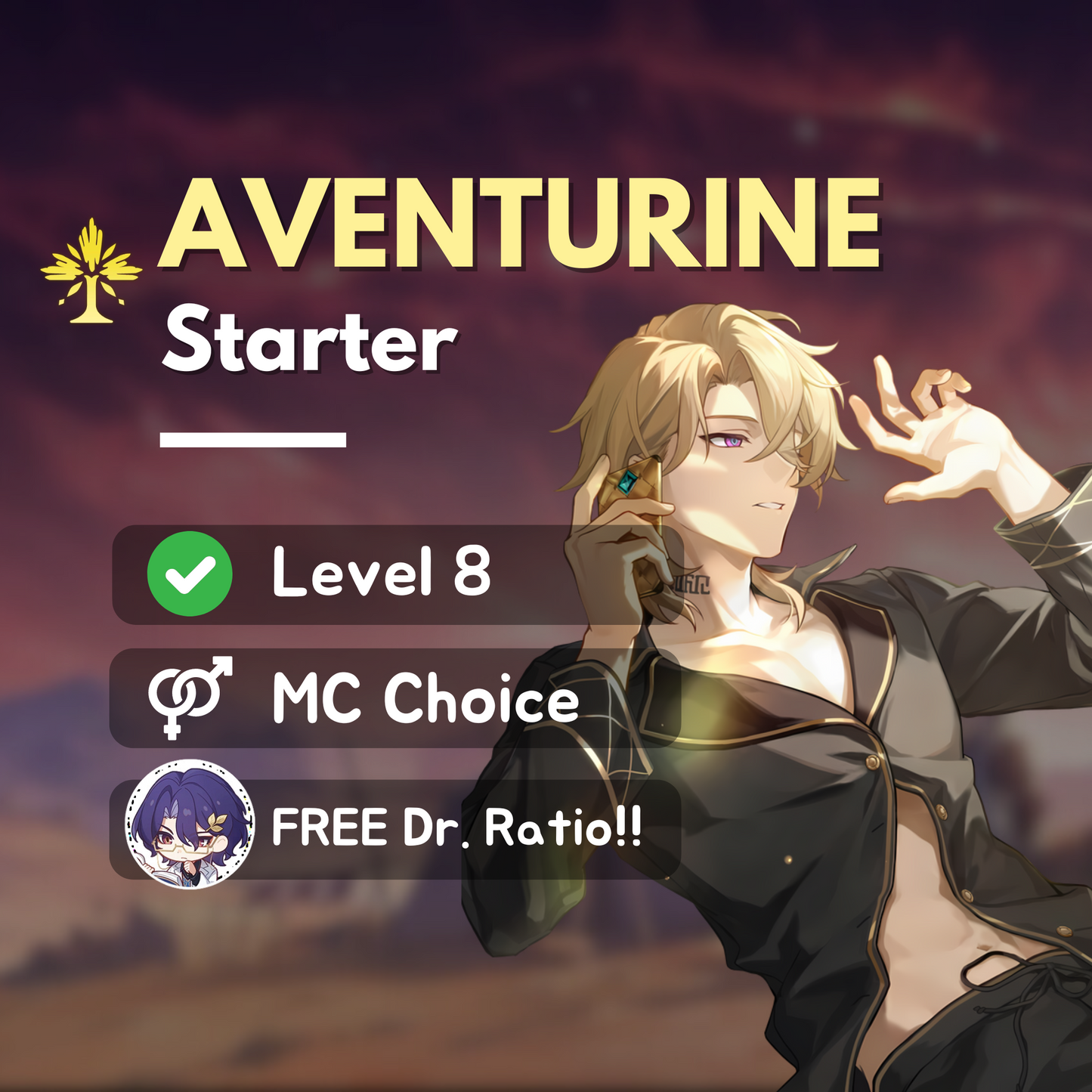 Honkai Star Rail Aventurine Starter Account with Bronya or Signature Lightcone