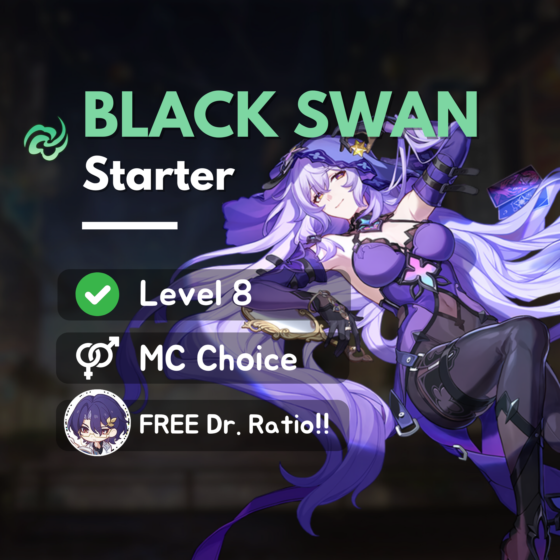 Honkai Star Rail Black Swan Starter Account with Bronya or Signature Lightcone