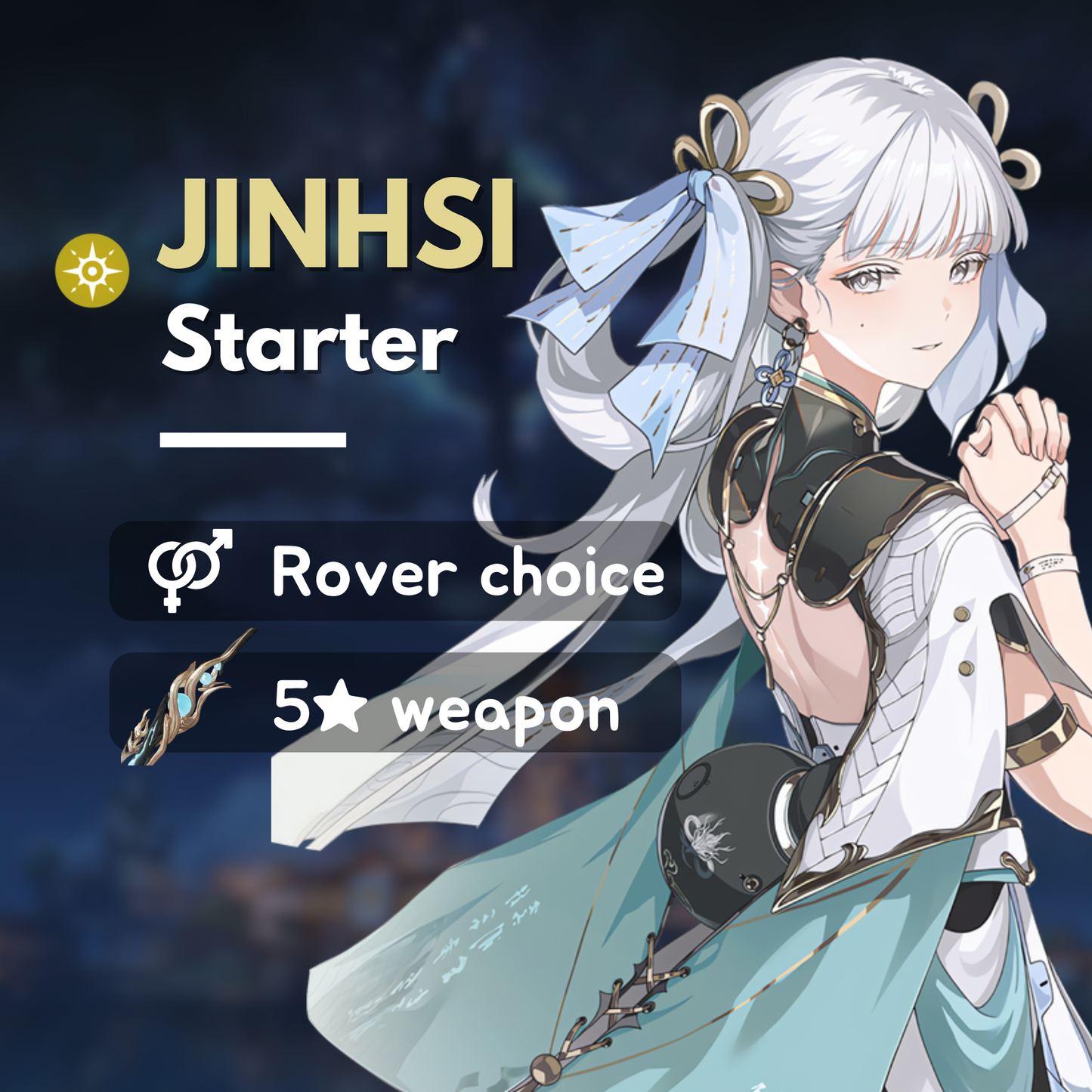 Wuthering Waves Jinhsi Starter Account for All Servers including America, Europe and Asia featuring 5-star weapon Ages of Harvest