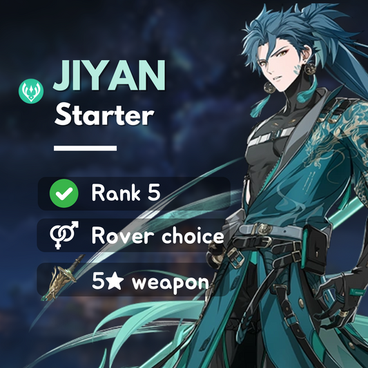 Wuthering Waves Jiyan Starter Account for All Servers including America, Europe and Asia featuring 5-star weapon Verdant Summit