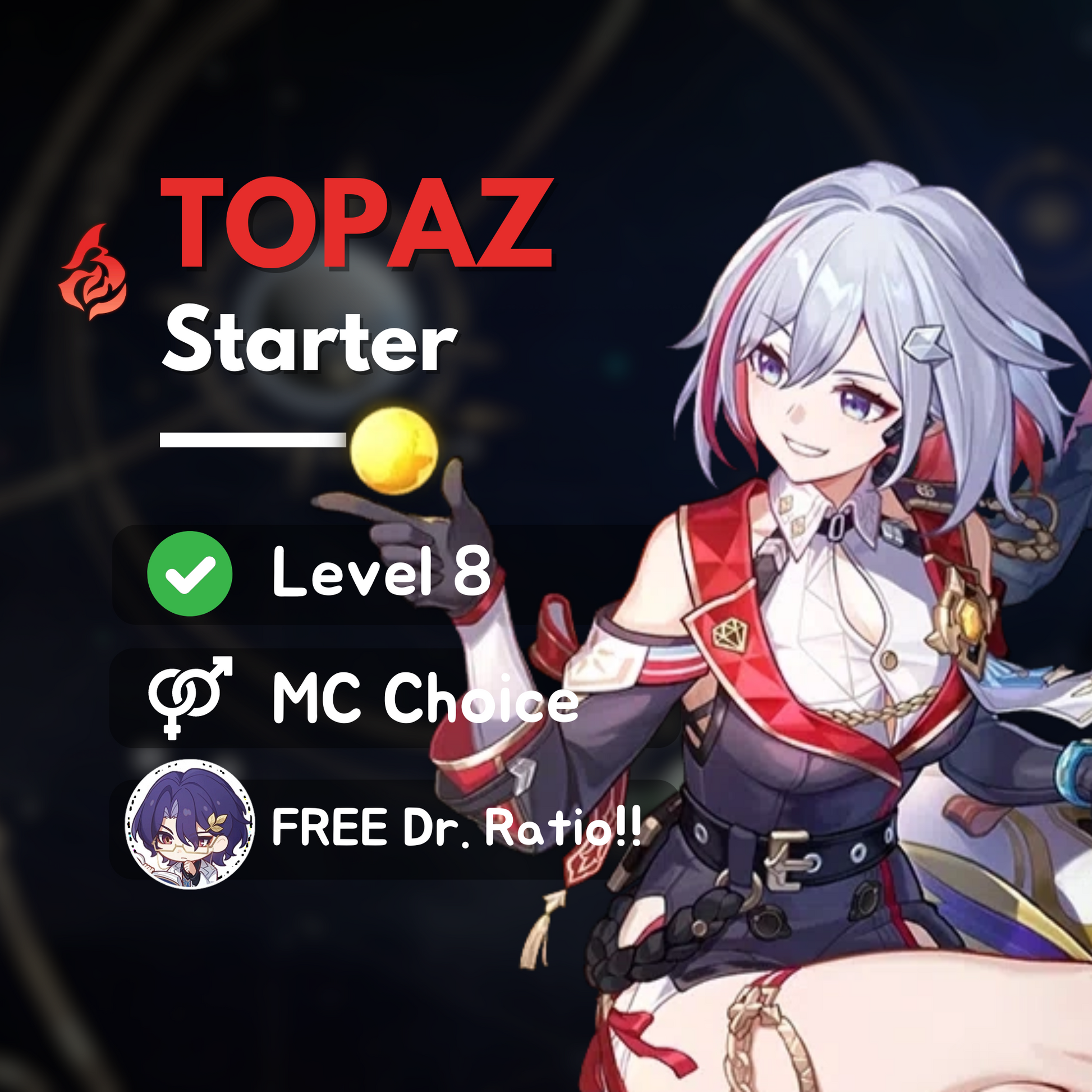 Honkai Star Rail Topaz & Numby Starter Account with Bronya or Signature Lightcone